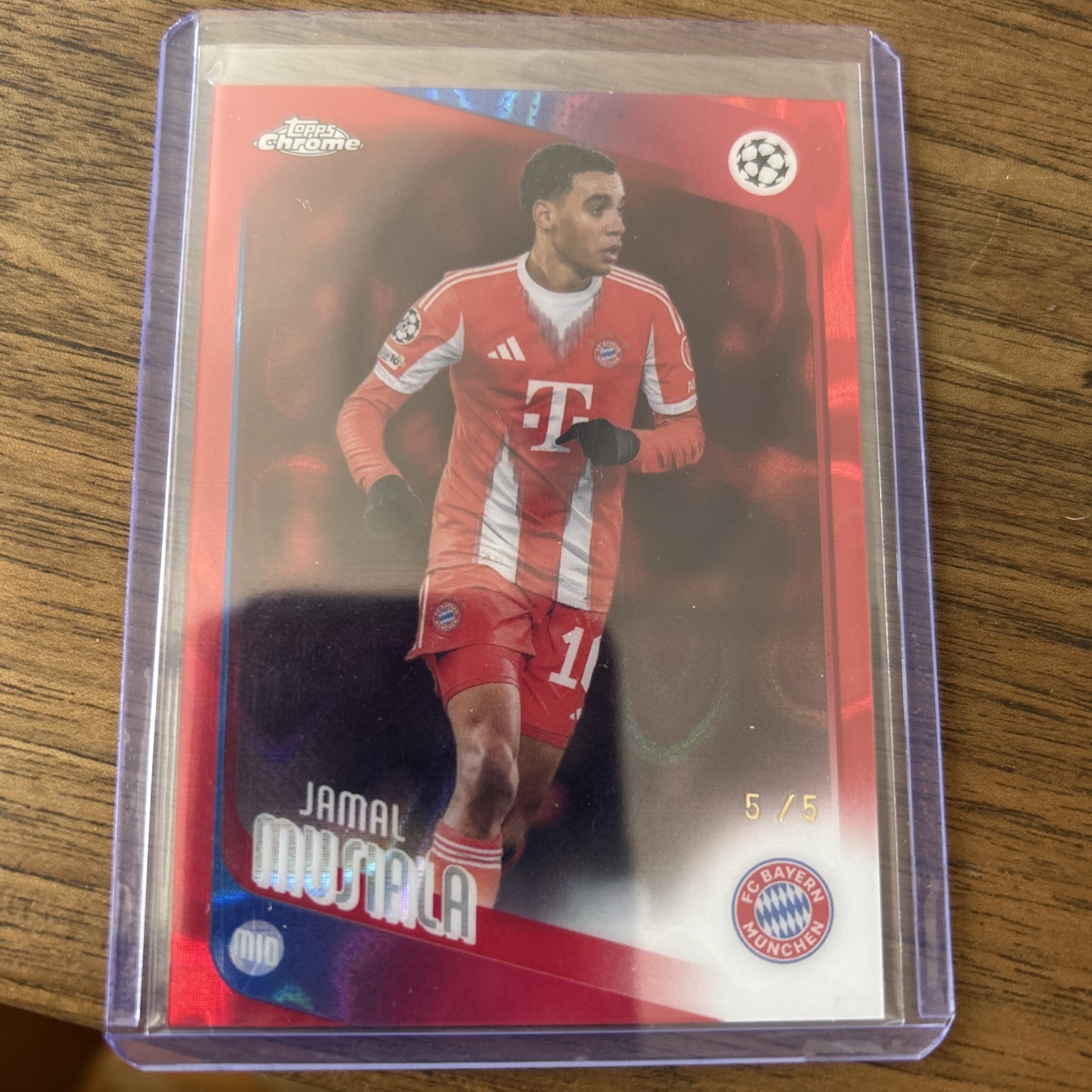 Topps Chrome UCC 2025/26 Jamal Musiala Bayern Munich 5/5 Refractor Card Topps Chrome UCC 2025/26 Jamal Musiala Bayern Munich 5/5 Refractor Card