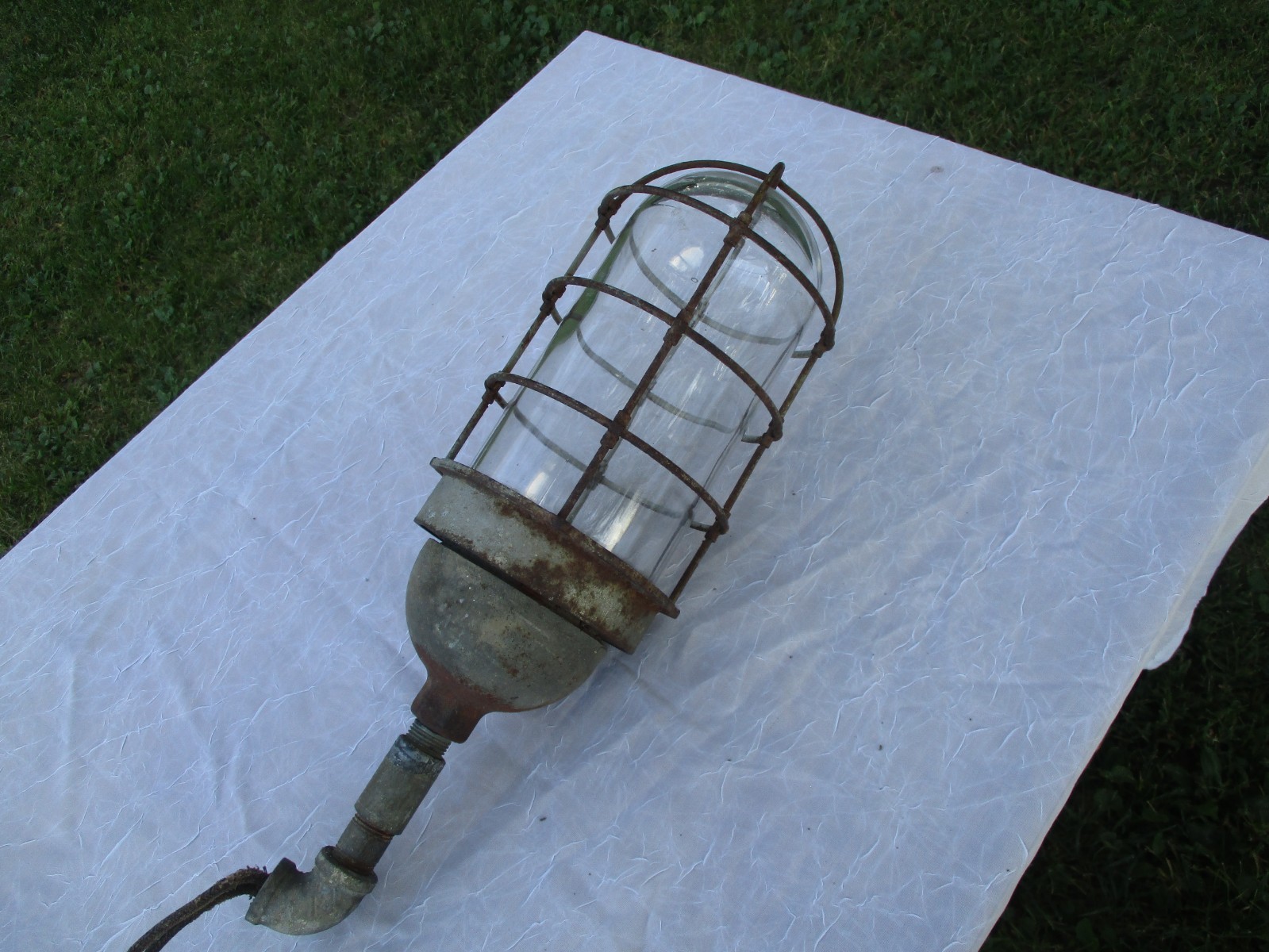 Old Vintage Appleton Industrial Explosion Proof Glass Globe Lamp Old Vintage Appleton Industrial Explosion Proof Glass Globe Lamp