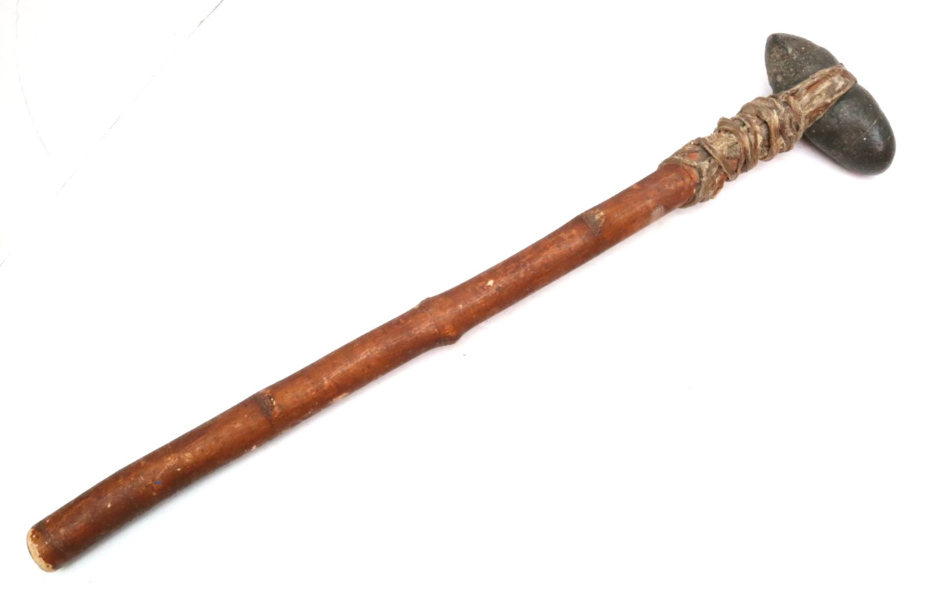 Antique Plains Native American Indian Stone Skull Cracker Tomahawk 25 Antique Plains Native American Indian Stone Skull Cracker Tomahawk 25