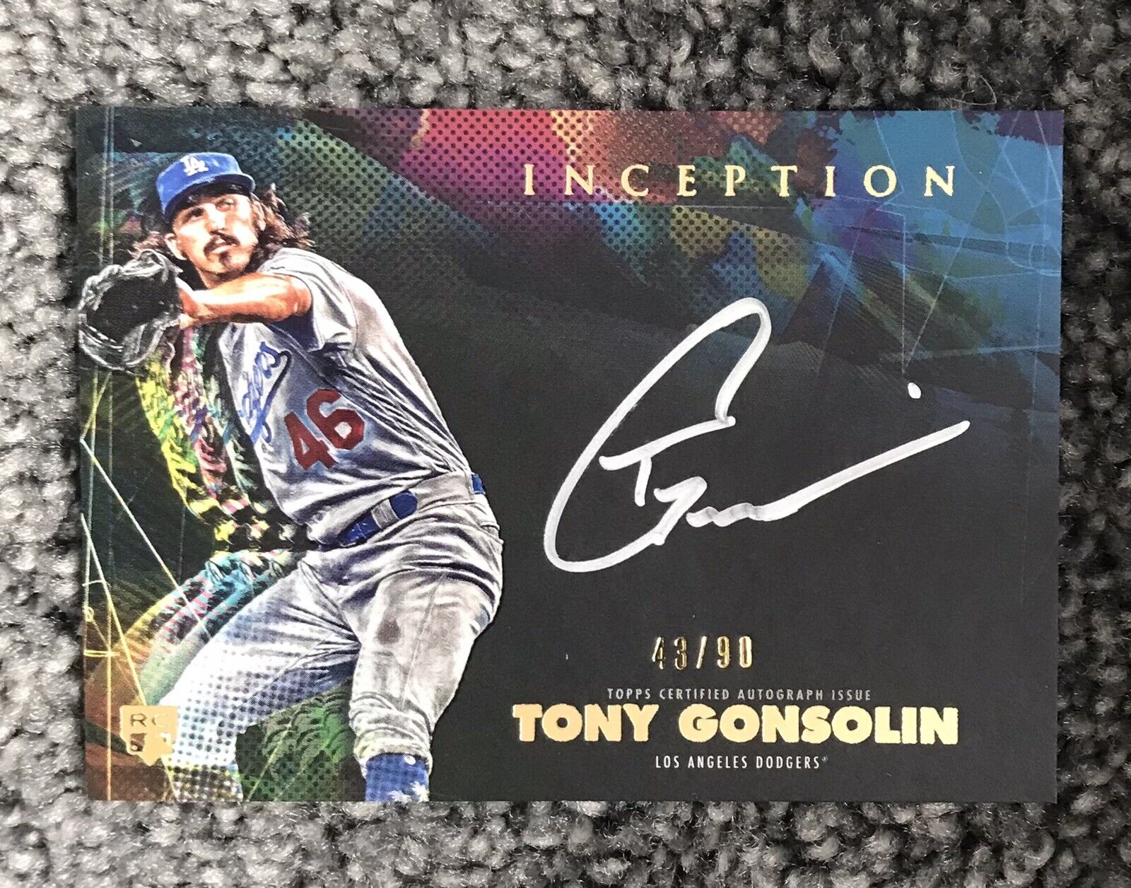 2020 Topps Inception Tony Gonsolin RC Silver Signings 43/90 #SS-TGO Dodgers