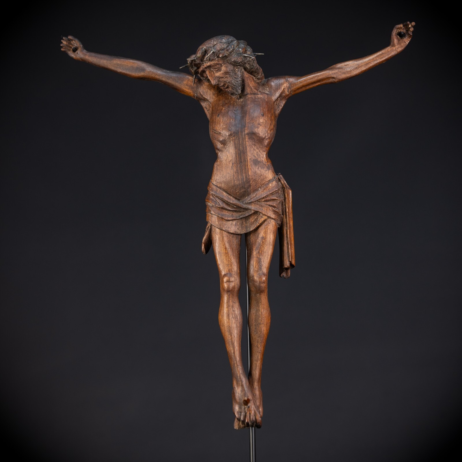 1700s Corpus Christi Sculpture | 18th C Christ Wooden Statue | Baroque | 15.9