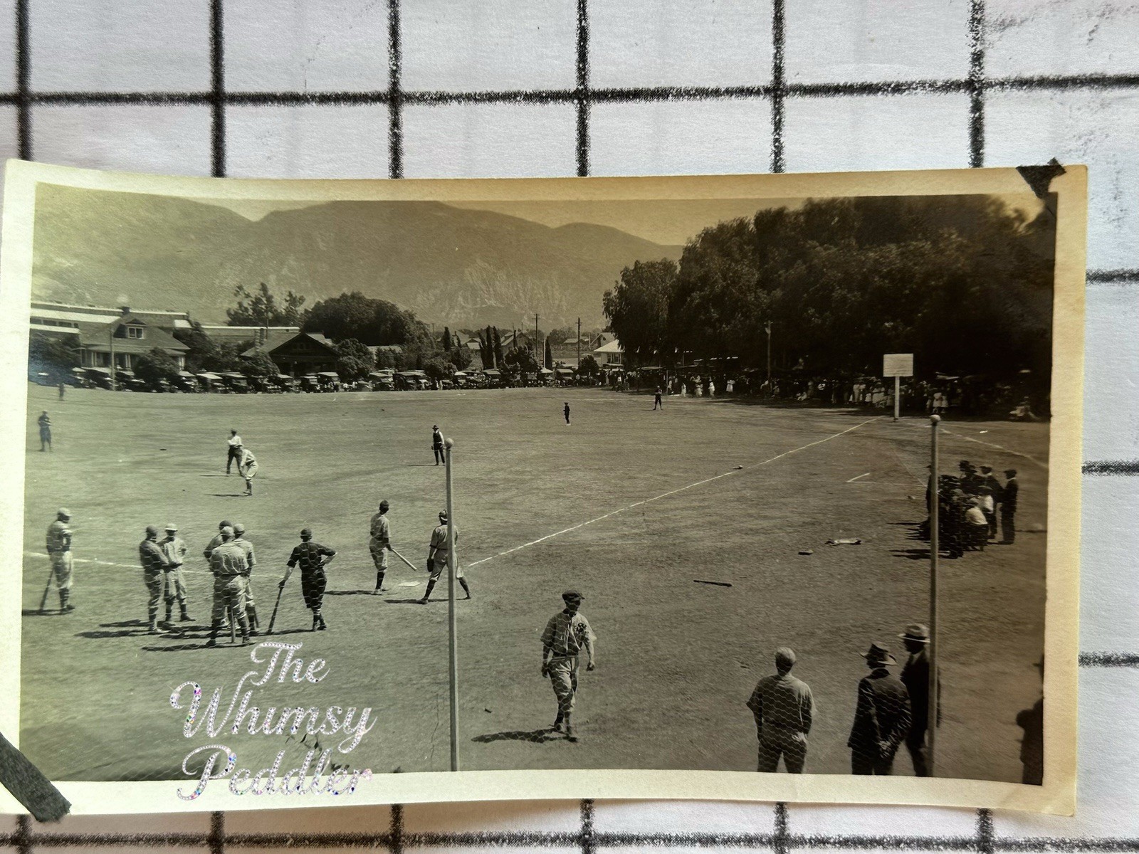 Vintage Photo Baseball Game Southern California Crowd Scene 1920 CA- San Pedro?