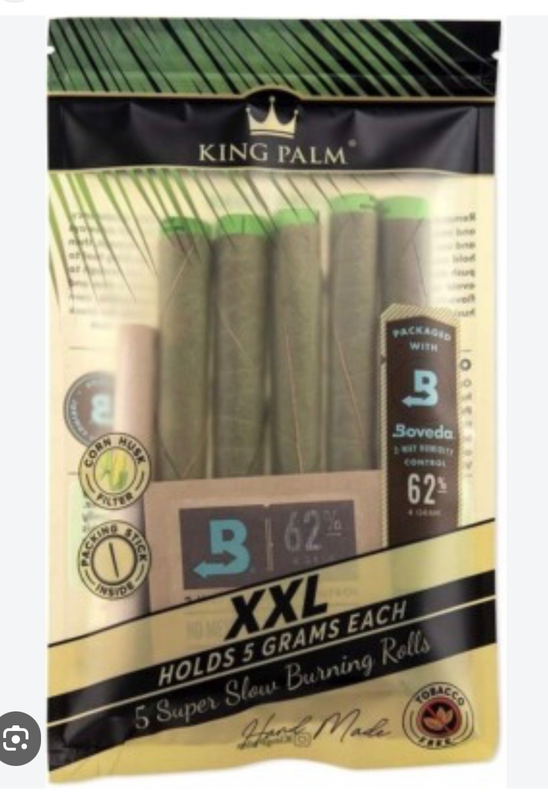 King Palm / XXL Pack of 5 / Natural Organic pre rolled Cones King Palm / XXL Pack of 5 / Natural Organic pre rolled Cones