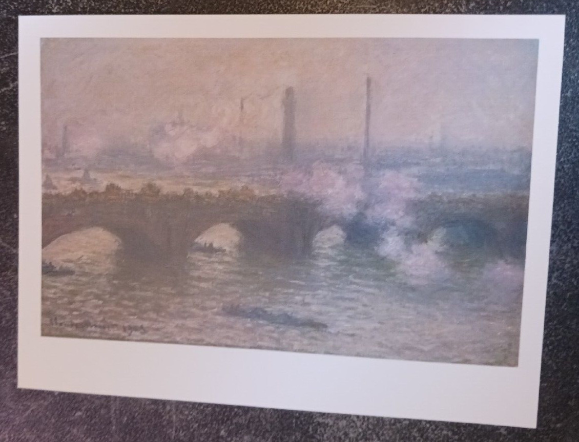 art postcard Claude Monet Waterloo Bridge Gray Day painting unposted art postcard Claude Monet Waterloo Bridge Gray Day painting unposted