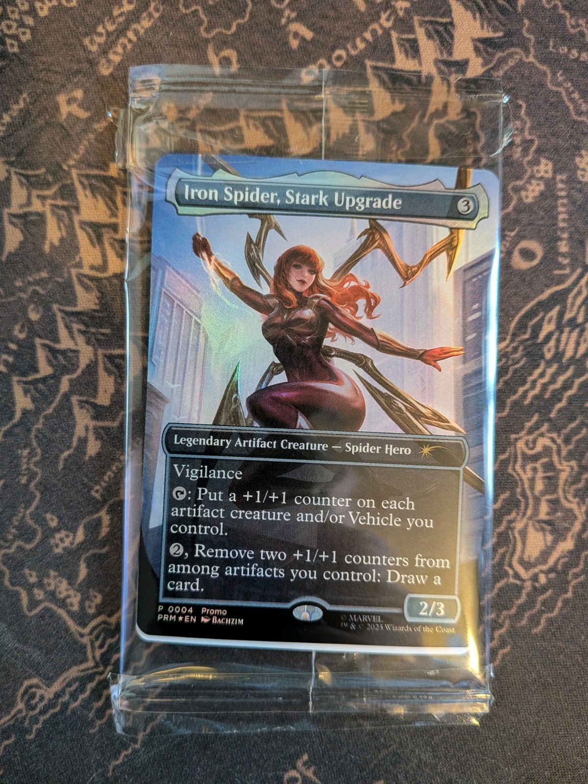 MTG Iron Spider, Stark Upgrade Borderless Promo #4 Foil Sealed NM MTG Iron Spider, Stark Upgrade Borderless Promo #4 Foil Sealed NM