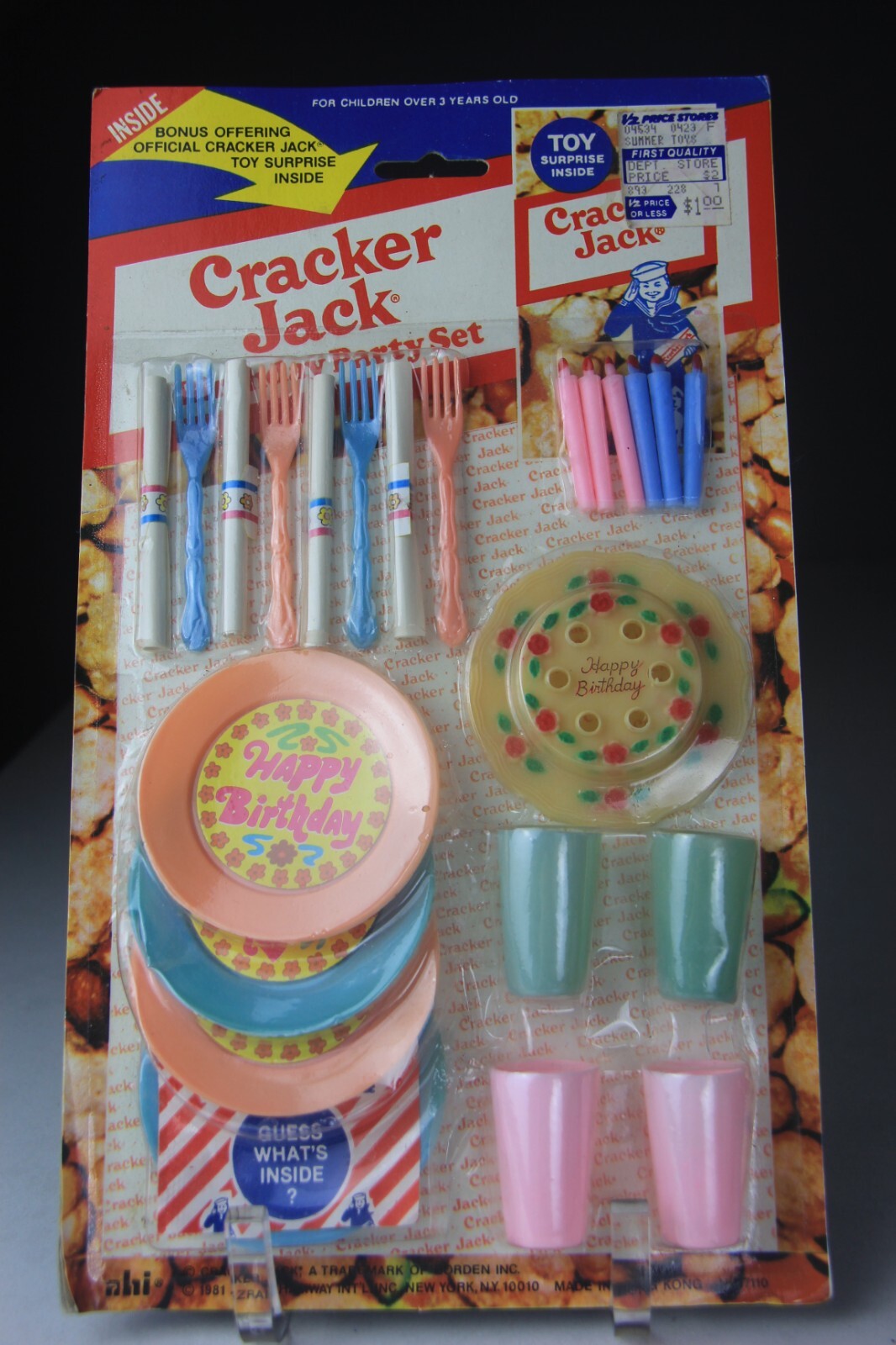 1981 CRACKER JACK POP CORN CONFECTION ADVERTISING BIRTHDAY PARTY SET SEALED 1981 CRACKER JACK POP CORN CONFECTION ADVERTISING BIRTHDAY PARTY SET SEALED