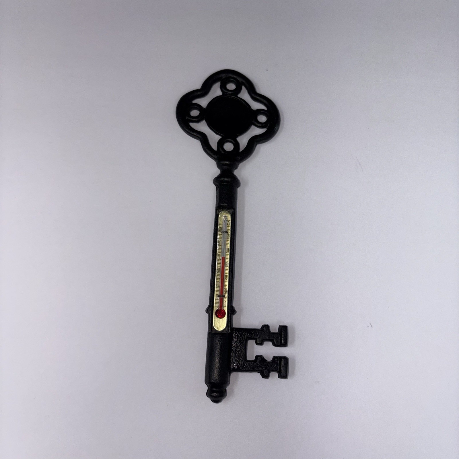 Vintage Cast Iron Skeleton Key Wall Thermometer Black 8.5” Decorative Vintage Cast Iron Skeleton Key Wall Thermometer Black 8.5” Decorative