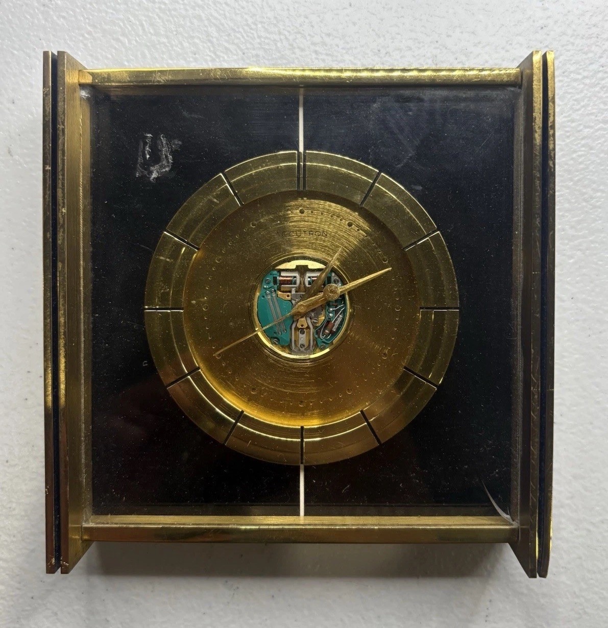 Bulova Accutron Spaceview 1960s Mantle Clock Rare Skeleton Read Bulova Accutron Spaceview 1960s Mantle Clock Rare Skeleton Read