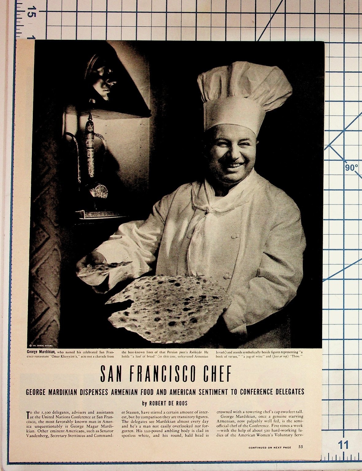 1940s San Francisco Chef George Mardikian Magazine Article AP Philip Morris Ads 1940s San Francisco Chef George Mardikian Magazine Article AP Philip Morris Ads