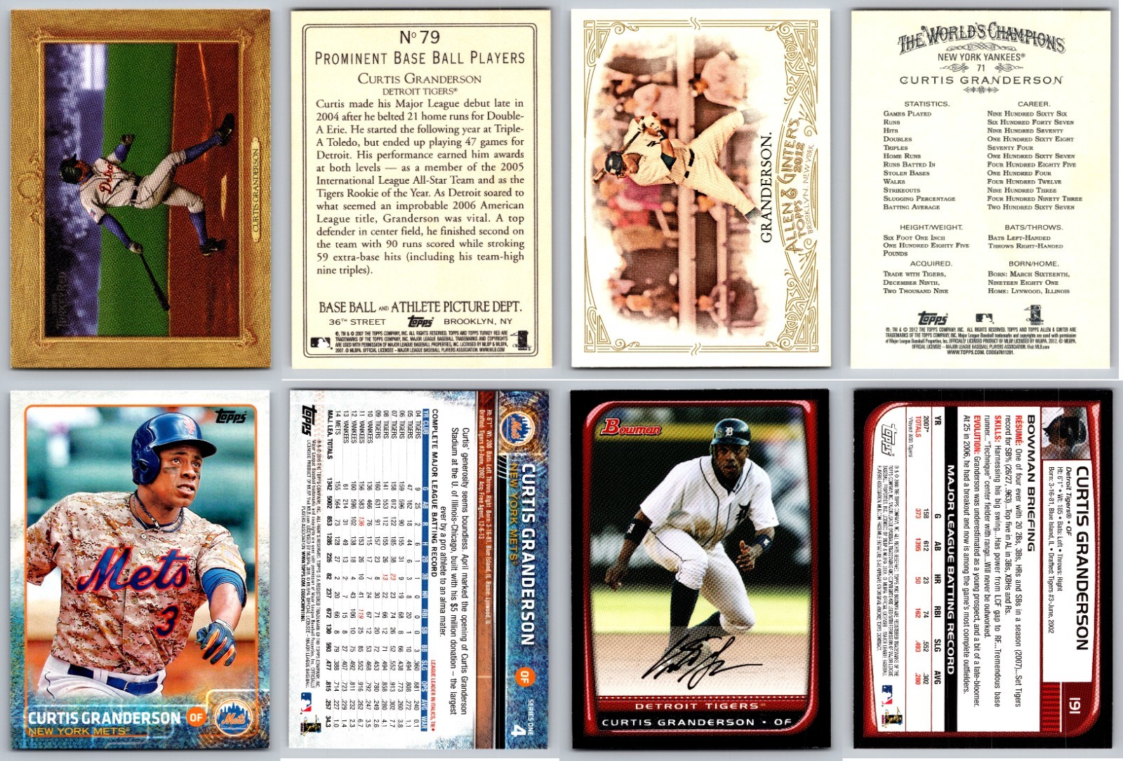 Curtis Granderson 4 Card Lot - Detroit Tigers Curtis Granderson 4 Card Lot - Detroit Tigers