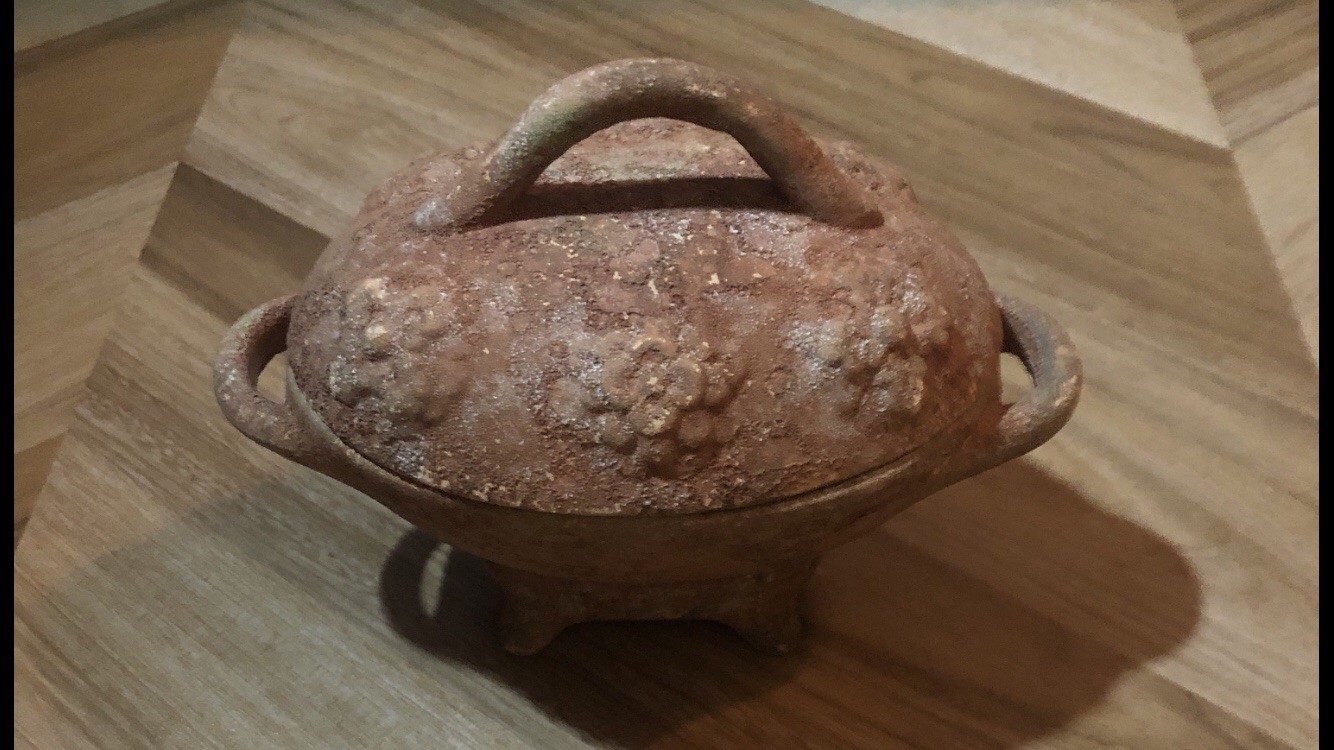 Vintage Terracotta Covered And Footed Dish Vintage Terracotta Covered And Footed Dish