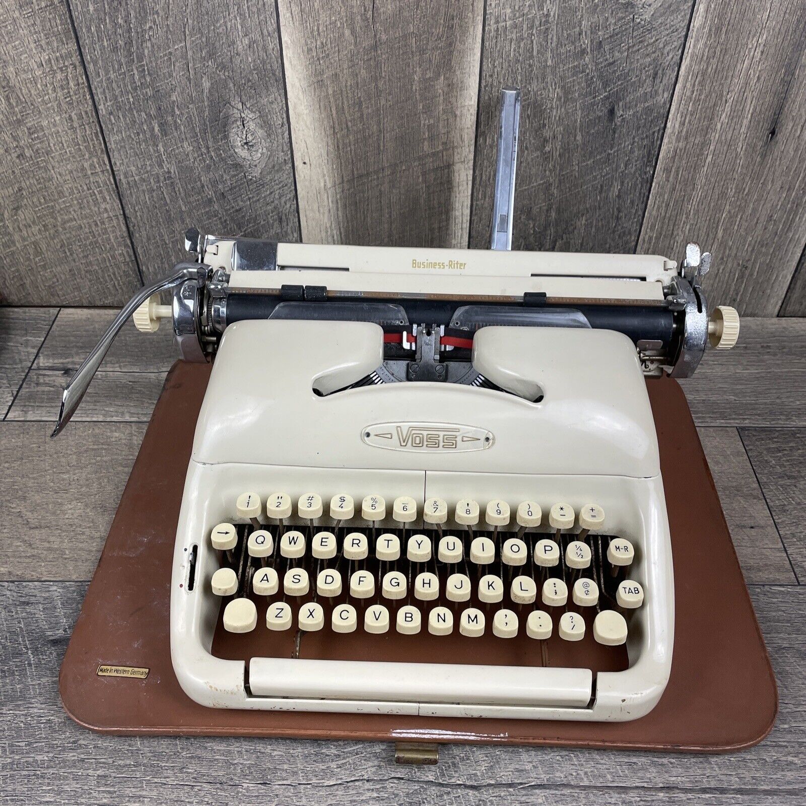 1961’s VOSS BUSINESS-RITER Typewriter VINTAGE Western Germany Portable⚠️AS-IS⚠️