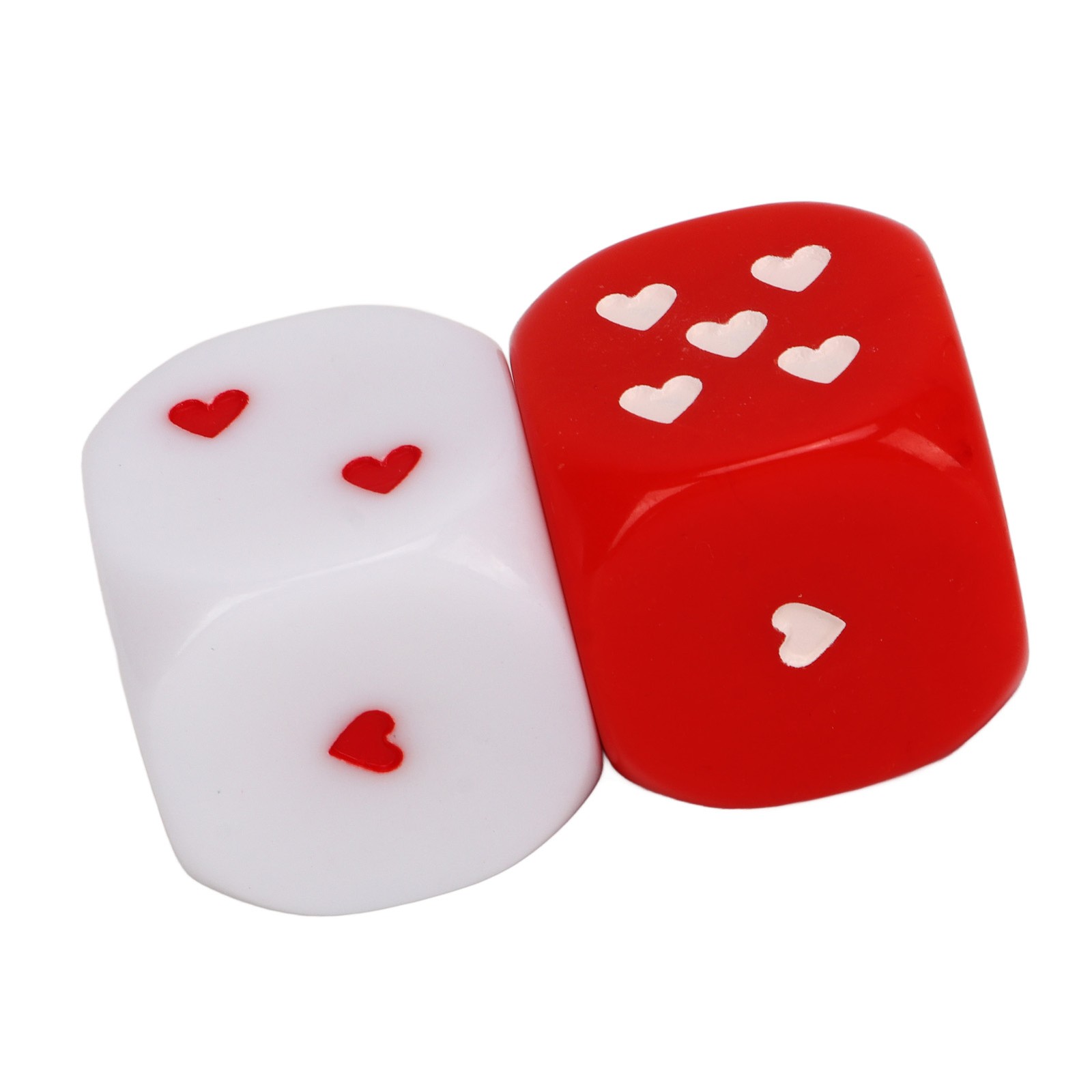 Heart Dice Charming Red White Pair For Diverse Party Games