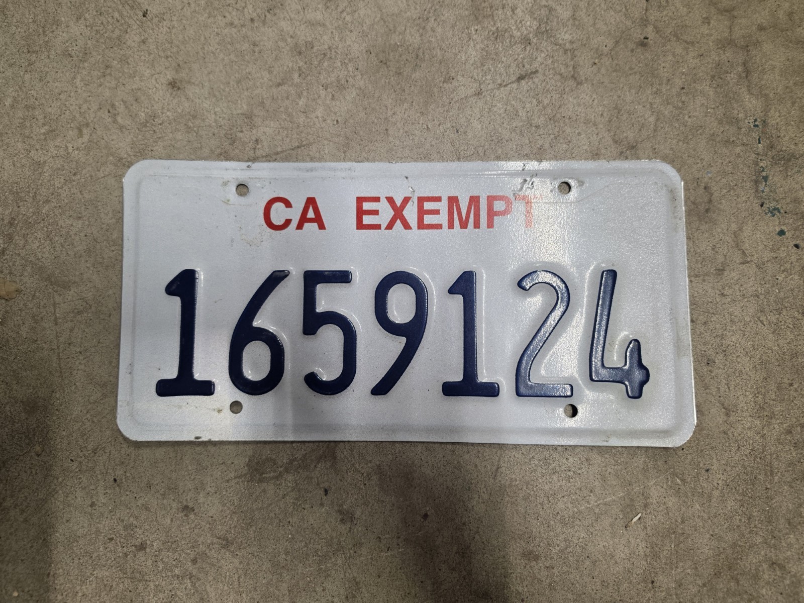 California License Plate - Exempt - Government, City, County Vehicle, #1659124