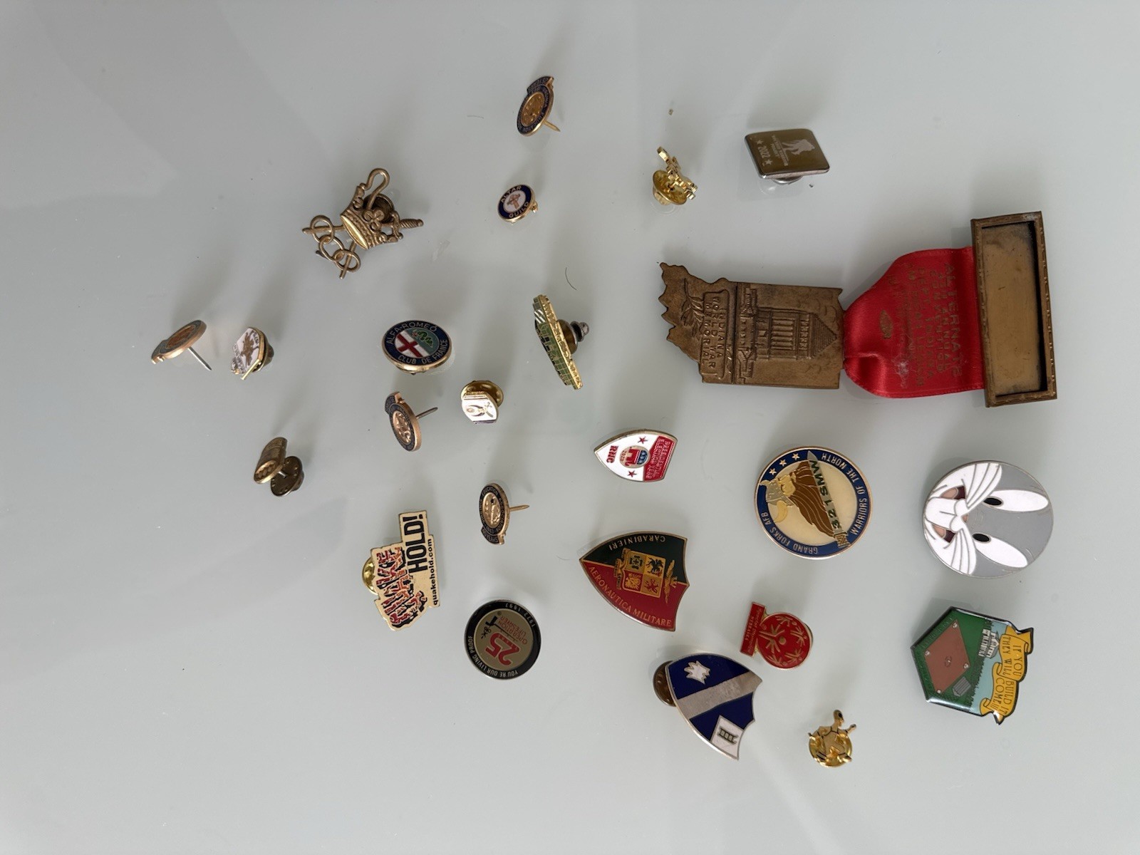 Vintage Mixed Lot Pins Badges Buttons Coins Medals Enamel Military