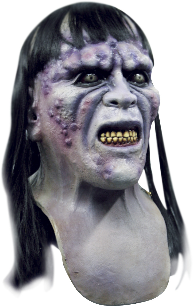 Ghoulish Productions Aida Mask. Witch mask with black hair
