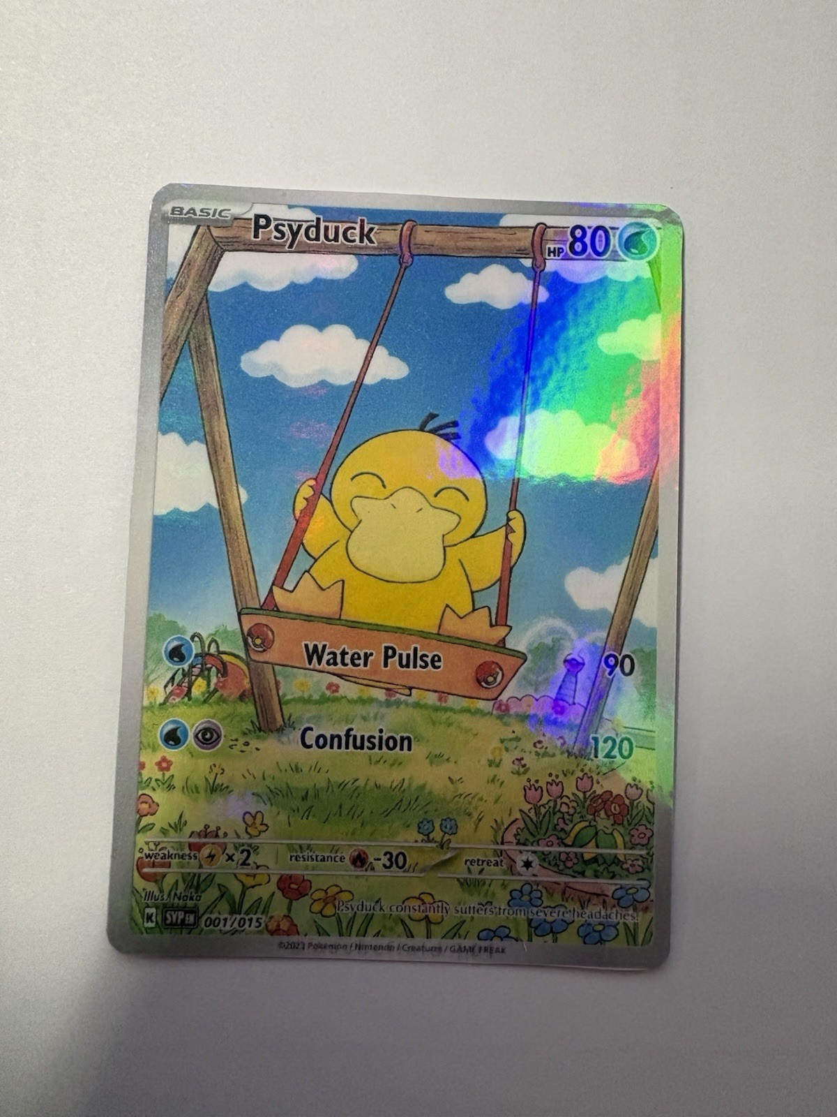 Custom Psyduck Full Art Holo Card - Fan Made TCG Proxy Replica (Swing Art) Custom Psyduck Full Art Holo Card - Fan Made TCG Proxy Replica (Swing Art)