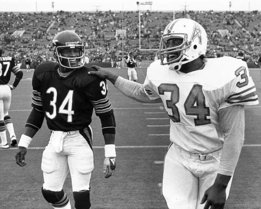Earl Campbell & Walter Payton 4x6 PHOTO PRINT