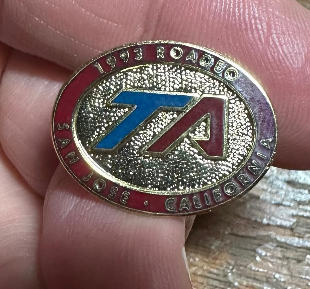 San Jose California Red Transit Bus Roadeo 1993 Enamel Lapel Tie Tack Pin Badge San Jose California Red Transit Bus Roadeo 1993 Enamel Lapel Tie Tack Pin Badge