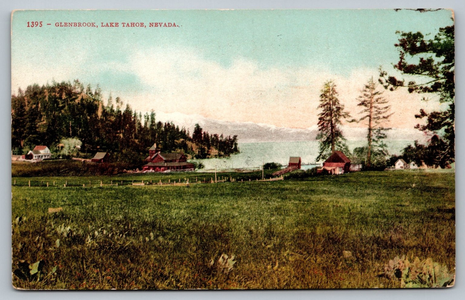 Vintage Glenbrook Lake Tahoe Nevada Postcard Edward H Mitchell Scenic View Vintage Glenbrook Lake Tahoe Nevada Postcard Edward H Mitchell Scenic View