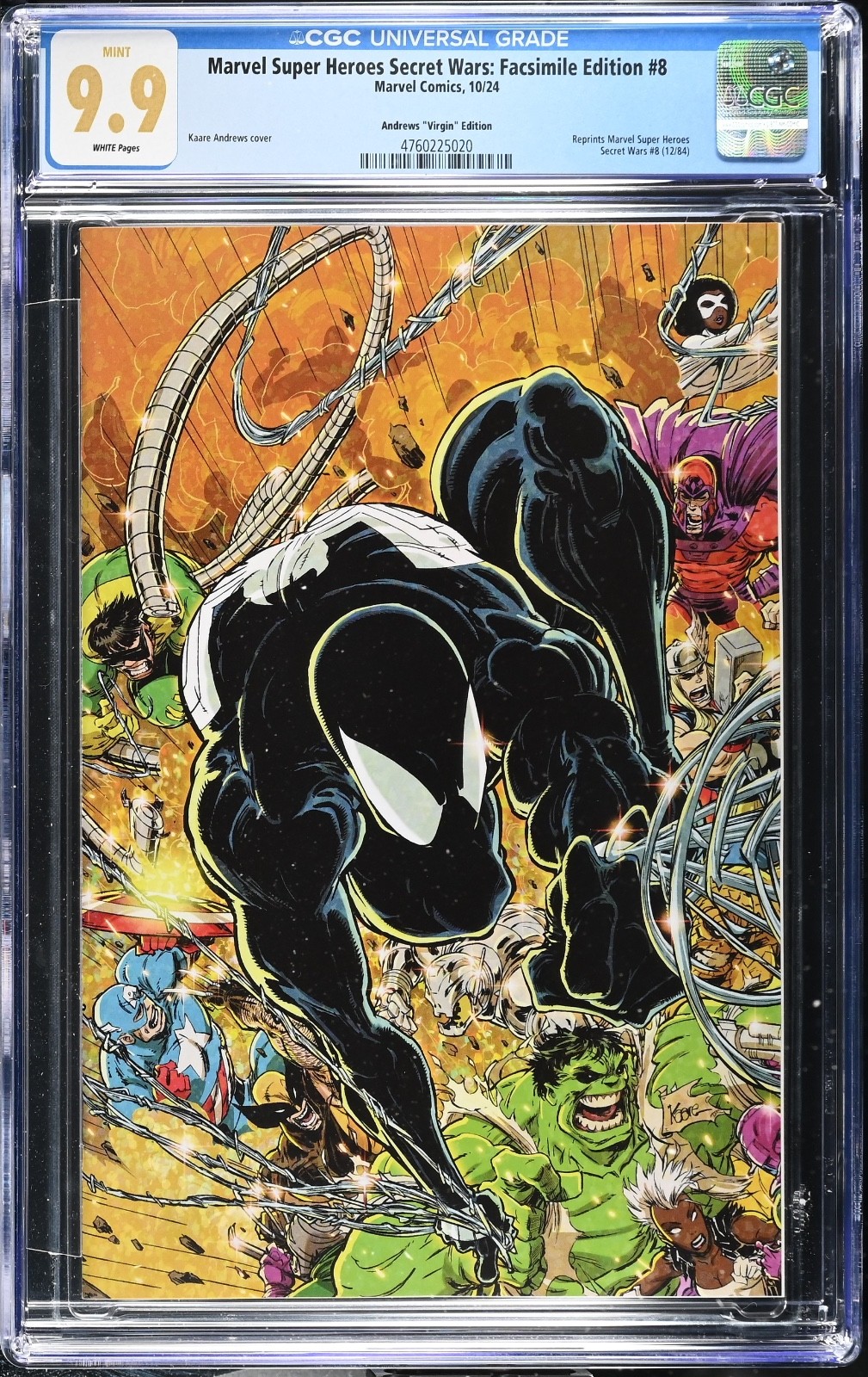 MARVEL SUPER-HEROES SECRET WARS FACSIMILE #8 CGC 9.9 KEY SPIDEY 1st BLACK SUIT MARVEL SUPER-HEROES SECRET WARS FACSIMILE #8 CGC 9.9 KEY SPIDEY 1st BLACK SUIT