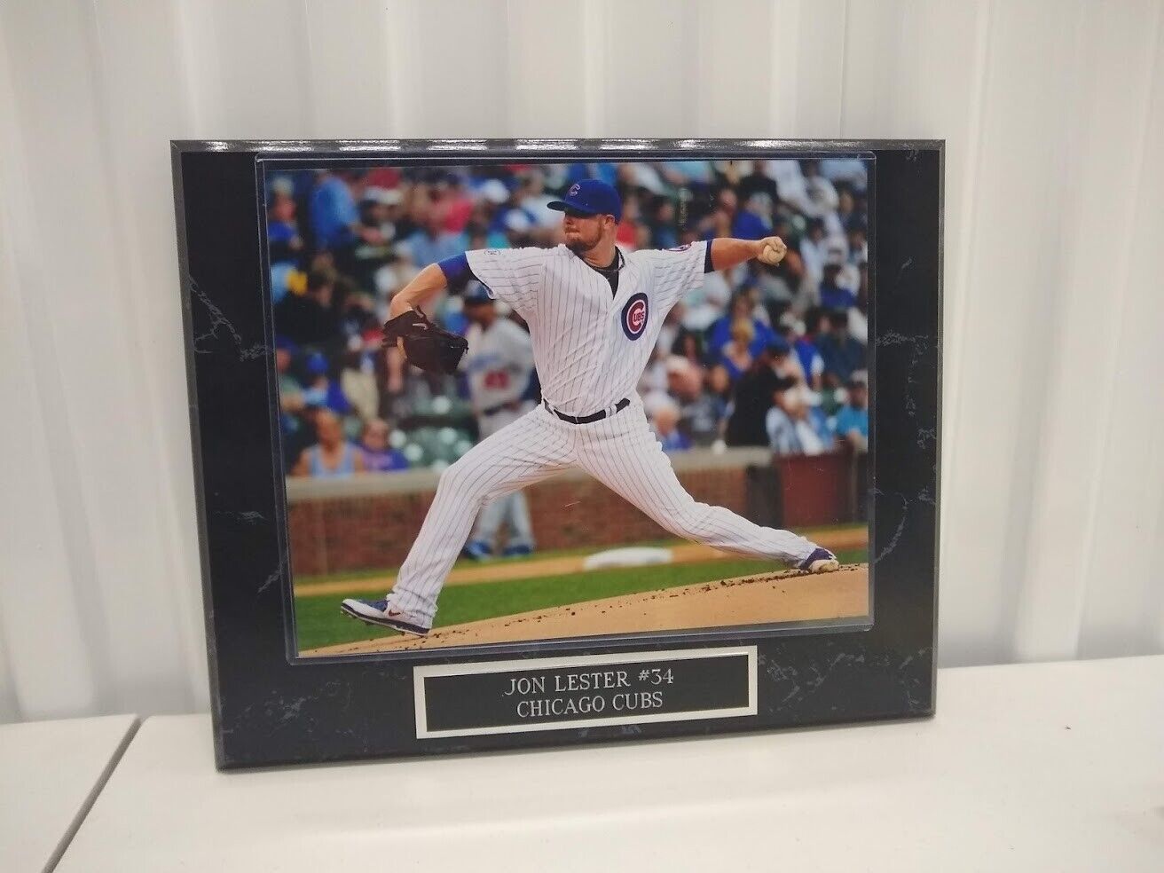 Jon Lester Chicago Cubs 10 1/2 x 13 Black Marble Plaque With 8x10 Photo