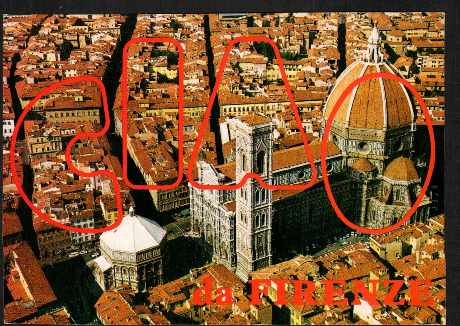 Old Postcard CIAO Aerial View of Cathedral Florence Italy Old Postcard CIAO Aerial View of Cathedral Florence Italy