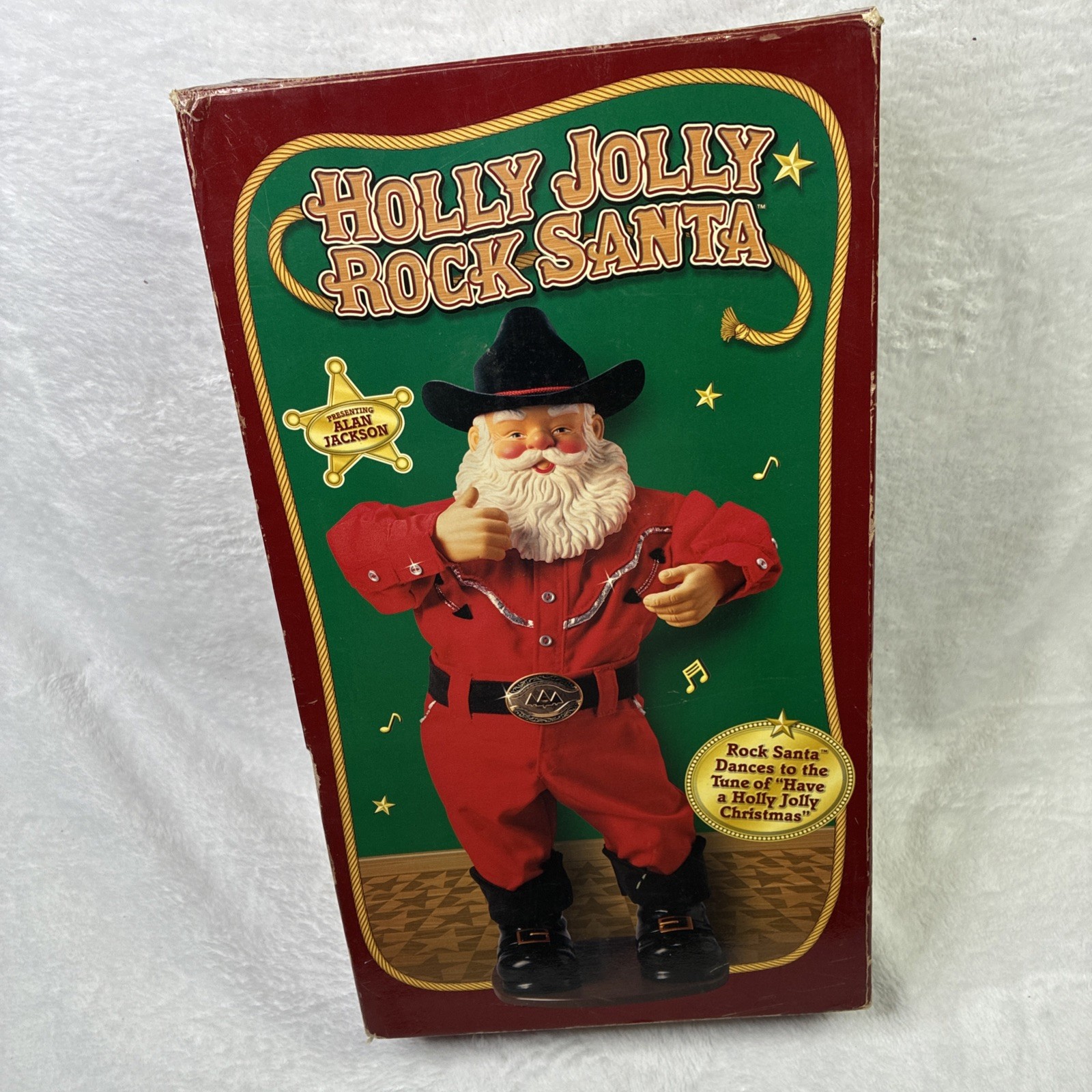 Holly Jolly Rock Santa Animated Dancing Cowboy Alan Jackson 1999 Holly Jolly Rock Santa Animated Dancing Cowboy Alan Jackson 1999