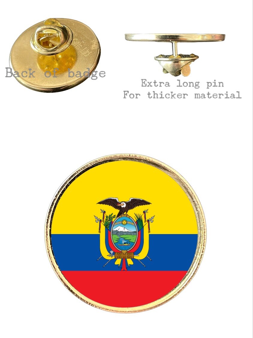 Ecuador National Flag 26mm Metal Lapel Domed Pin Badge Ecuador National Flag 26mm Metal Lapel Domed Pin Badge
