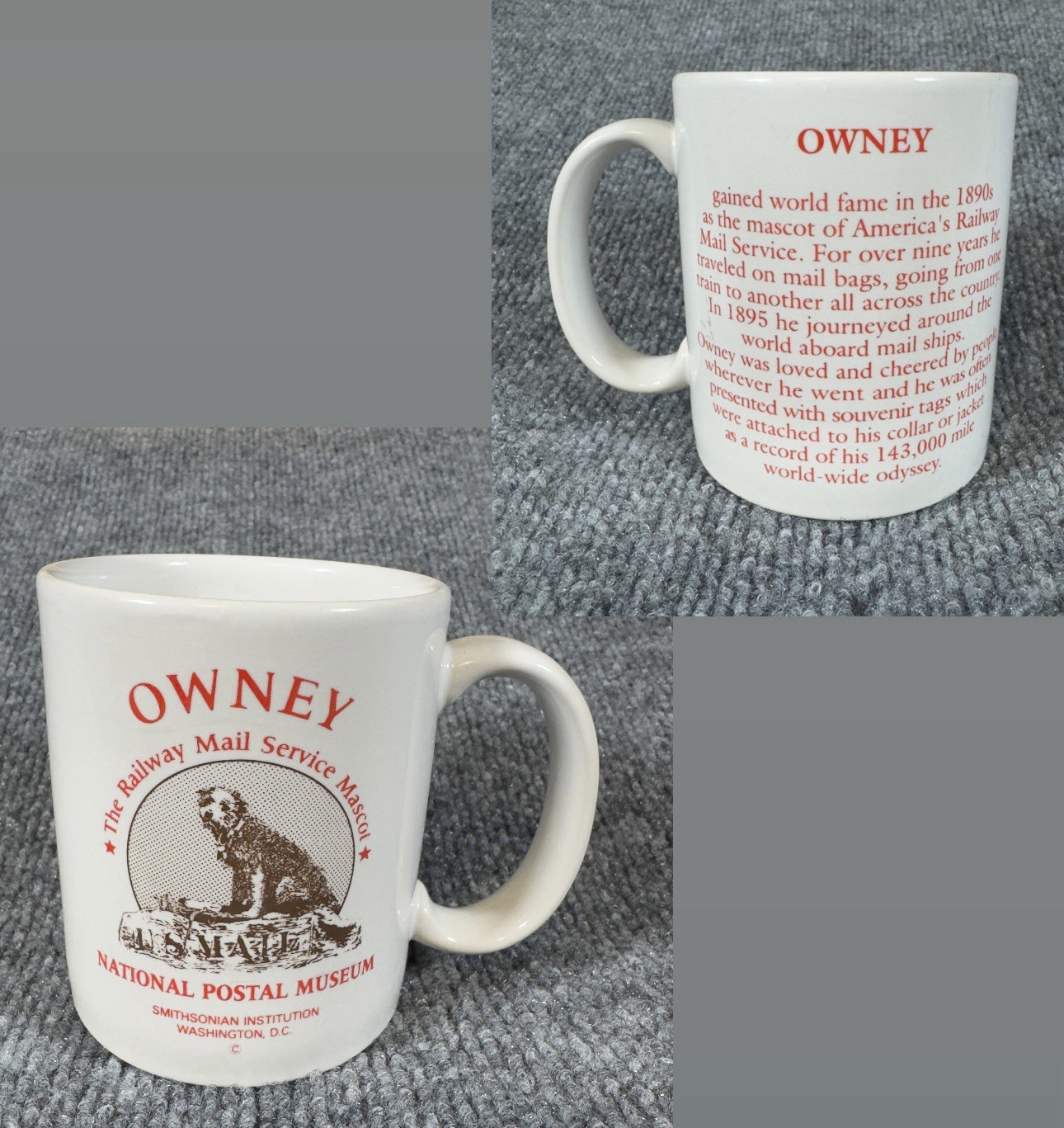 Vintage Owney Railway Mail Service Mascot Smithsonian Mug National Postal Museum Vintage Owney Railway Mail Service Mascot Smithsonian Mug National Postal Museum