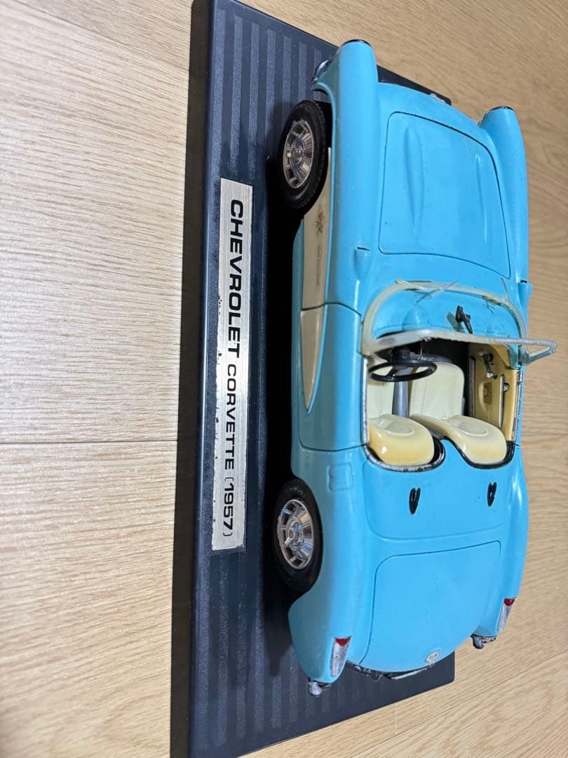 Road Tough 1/43 Chevrolet Corvette 1957 Diecast Model Blue & White, Vintage