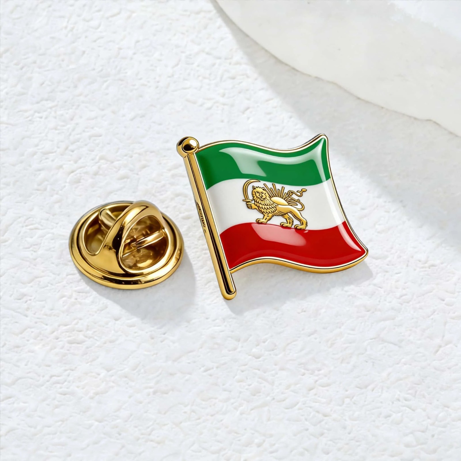 Historical Iranian Lion & Sun Flag Lapel Pin Persian Empire Map Brooch Historical Iranian Lion & Sun Flag Lapel Pin Persian Empire Map Brooch