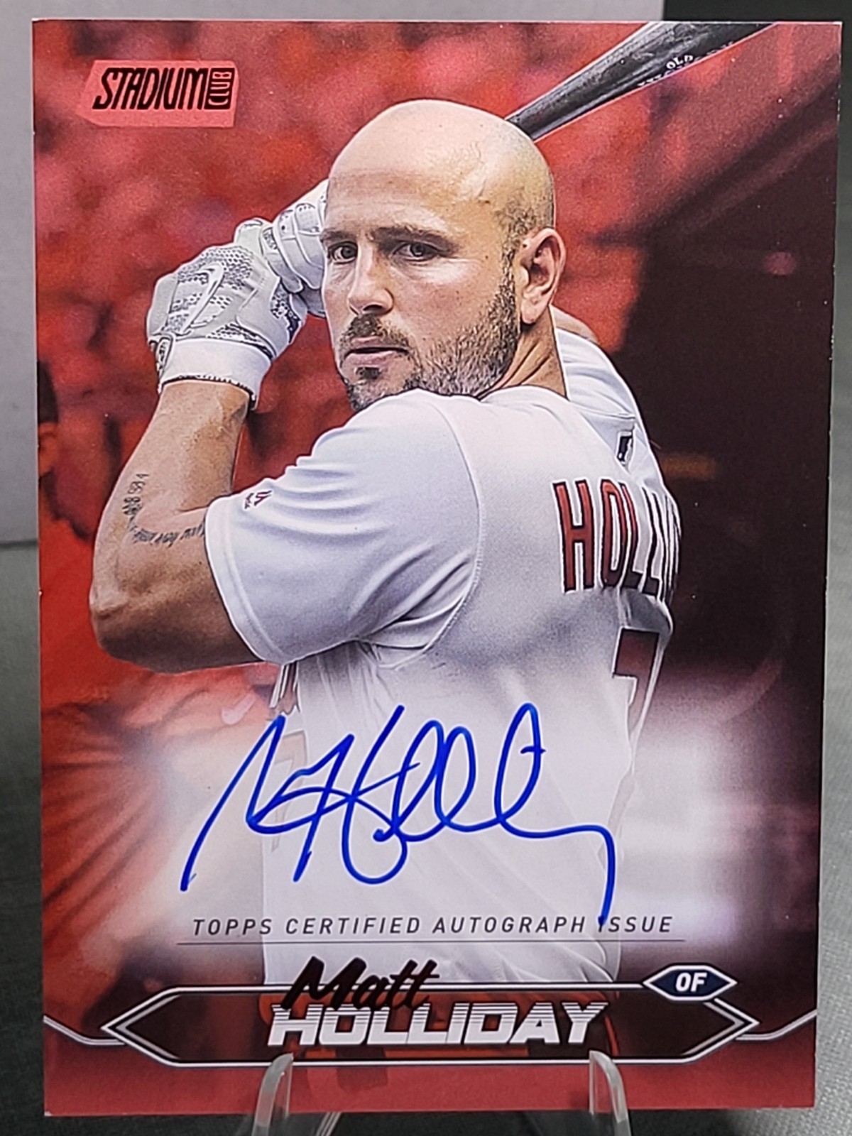 Matt Holliday On Card Auto /50 Red - 2024 Stadium Club - St Louis Cardinals HoF Matt Holliday On Card Auto /50 Red - 2024 Stadium Club - St Louis Cardinals HoF