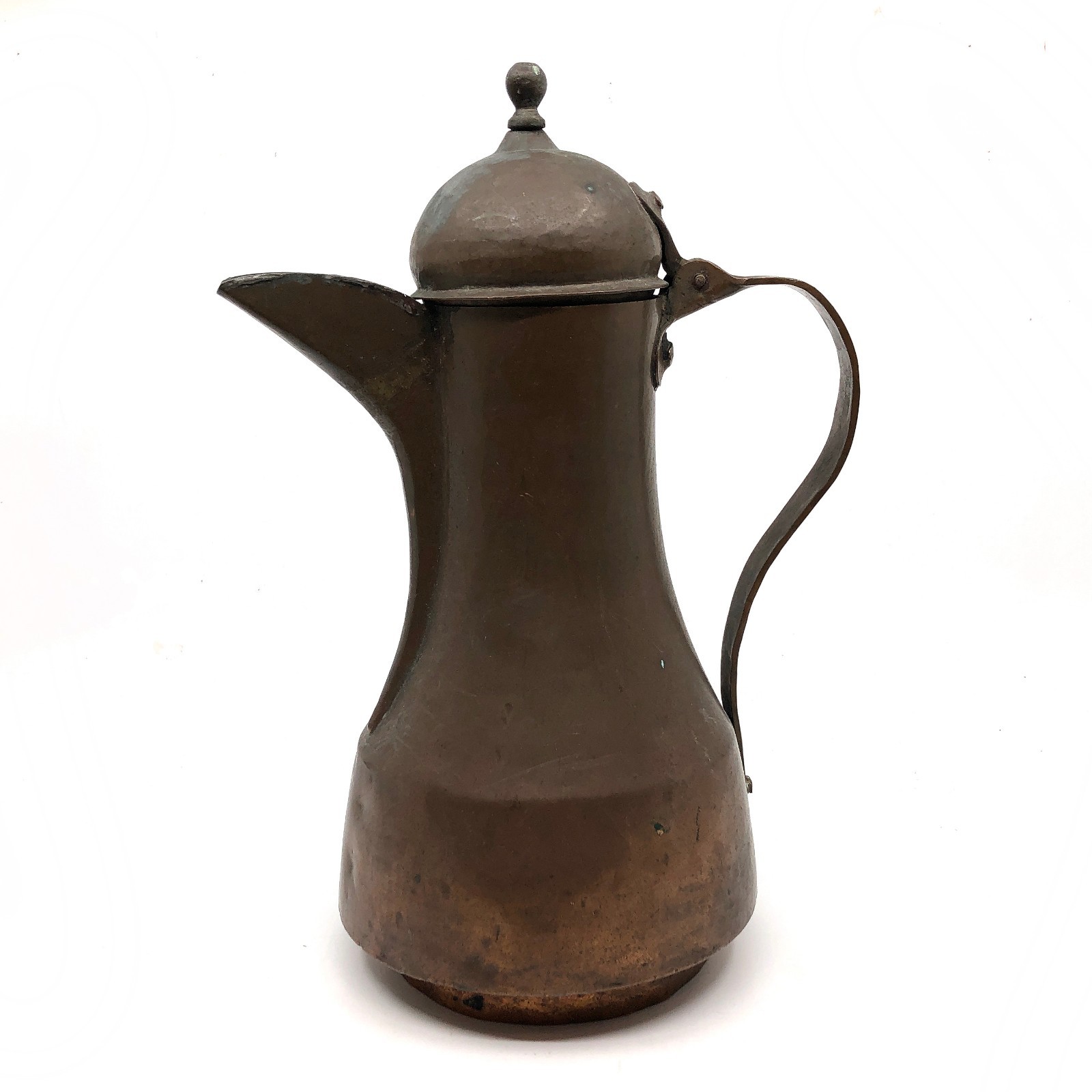 Antique Vintage Middle Eastern Dallah Dovetail Seam Copper Tea Coffee Kettle Pot