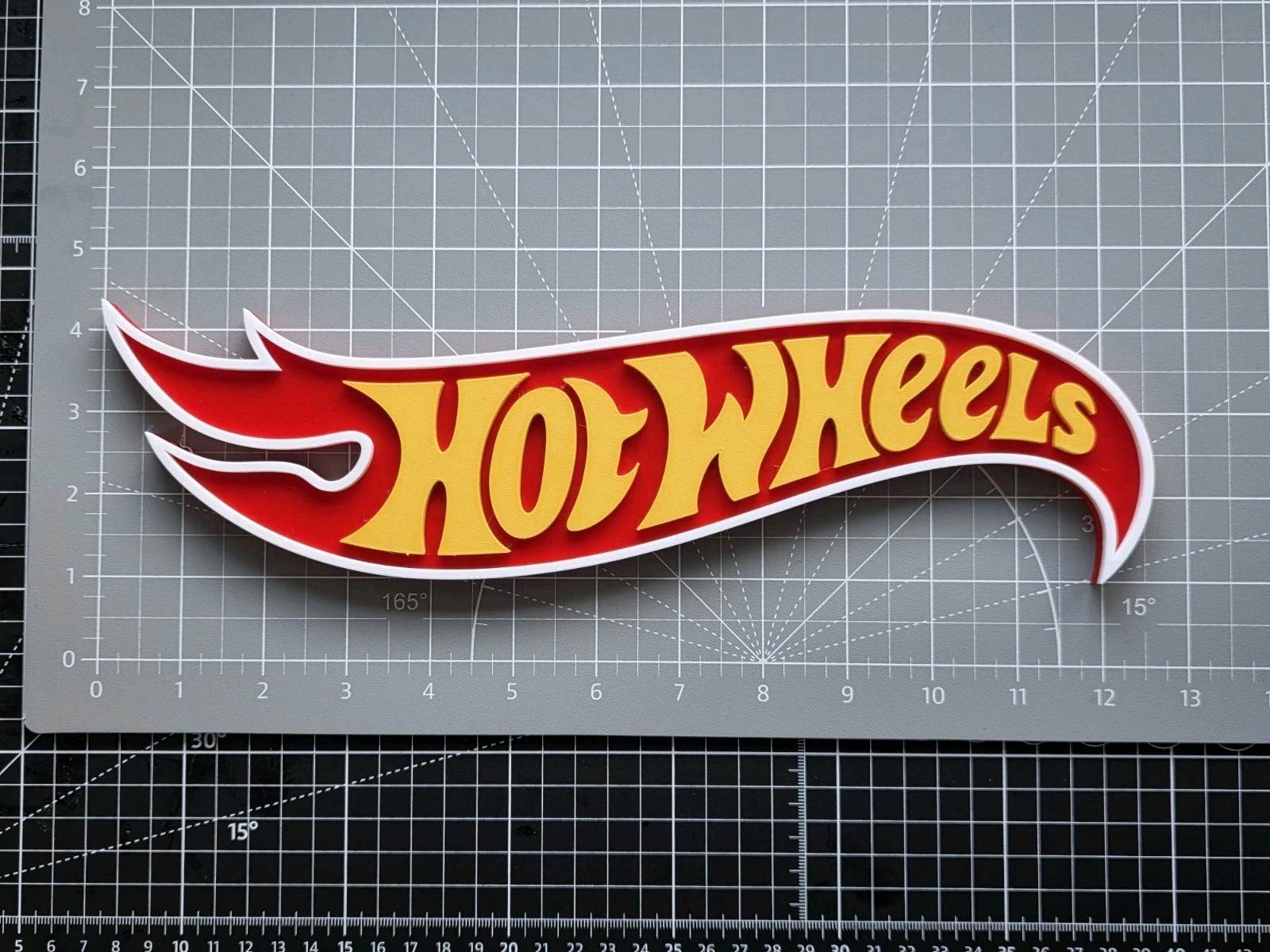 Hot Wheels Flame Logo Custom Sign - 12.5in Free Standing W/ Mounting Key Hole