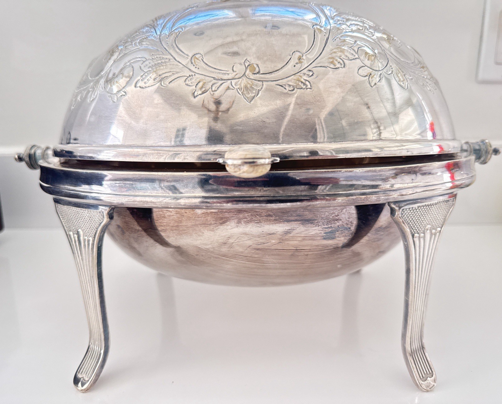 Antique Circa 1880 English Silver Plate Revolving Top Edwardian Food Warmer