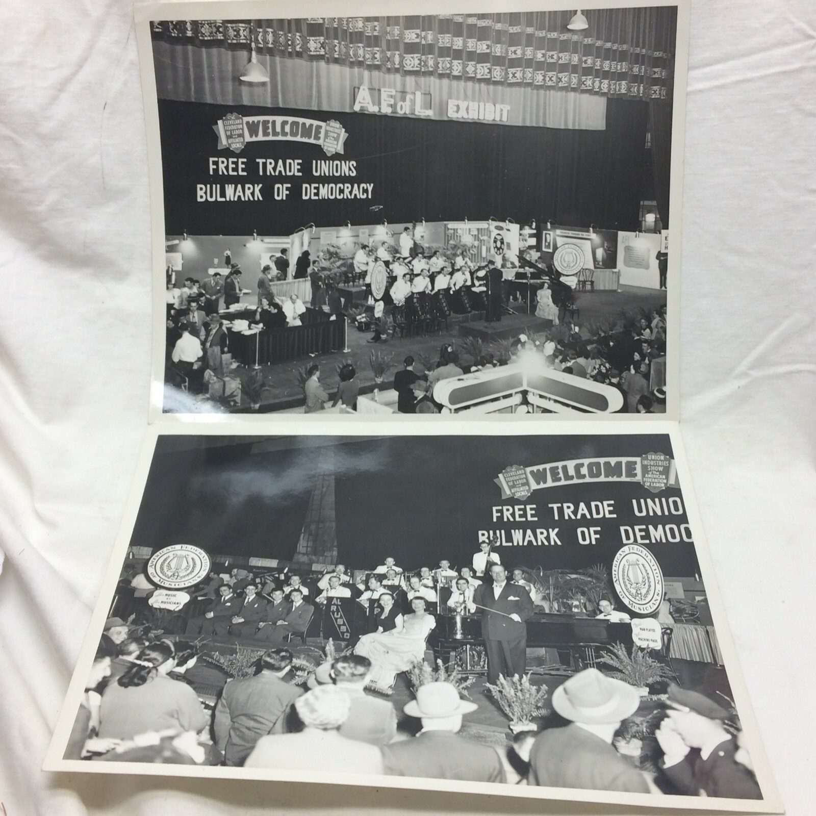 2 Vtg 8 X 10 Photos Free Trade Unions Bulwark of Democracy Cleveland Russo Band 2 Vtg 8 X 10 Photos Free Trade Unions Bulwark of Democracy Cleveland Russo Band