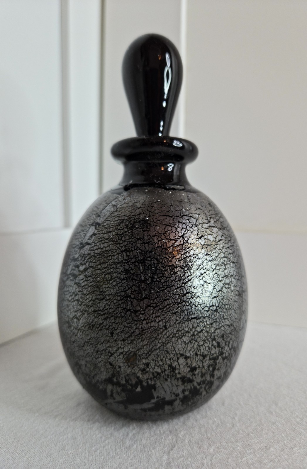 Isle of Wight Studio Glass Azurene Black Perfume Bottle Michael Harris...