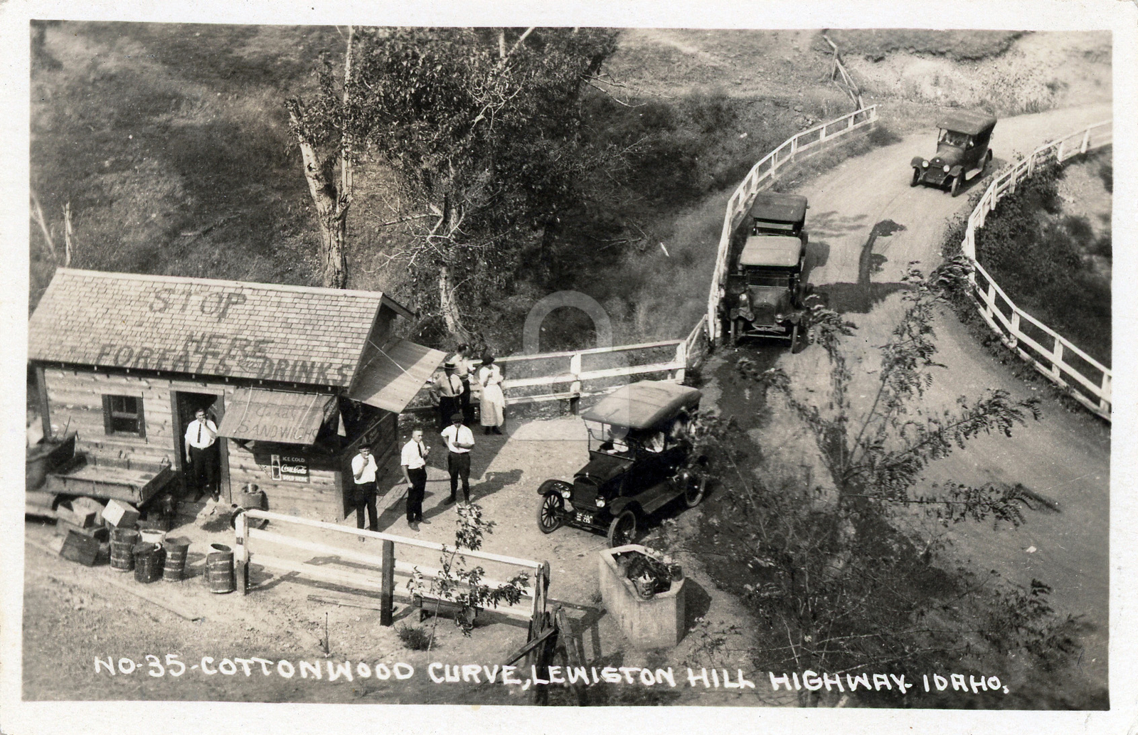 Cottonwood Curve Lewiston Hill Highway 1923 Lewiston ID RPPC Postcard COPY Cottonwood Curve Lewiston Hill Highway 1923 Lewiston ID RPPC Postcard COPY