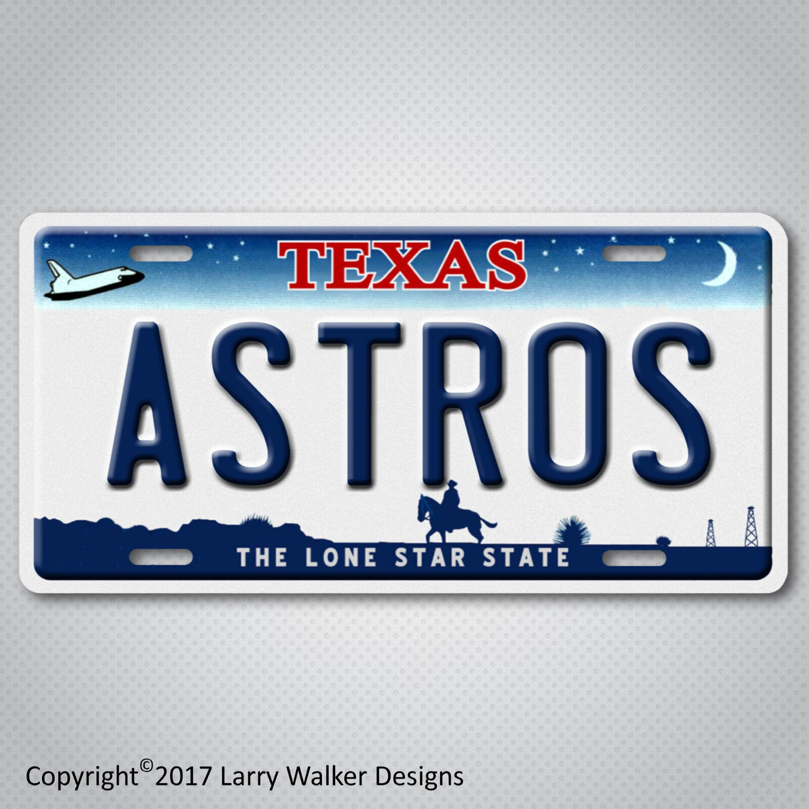 Houston Texas ASTROS World Series 2017 Champions Baseball Team License Plate Tag