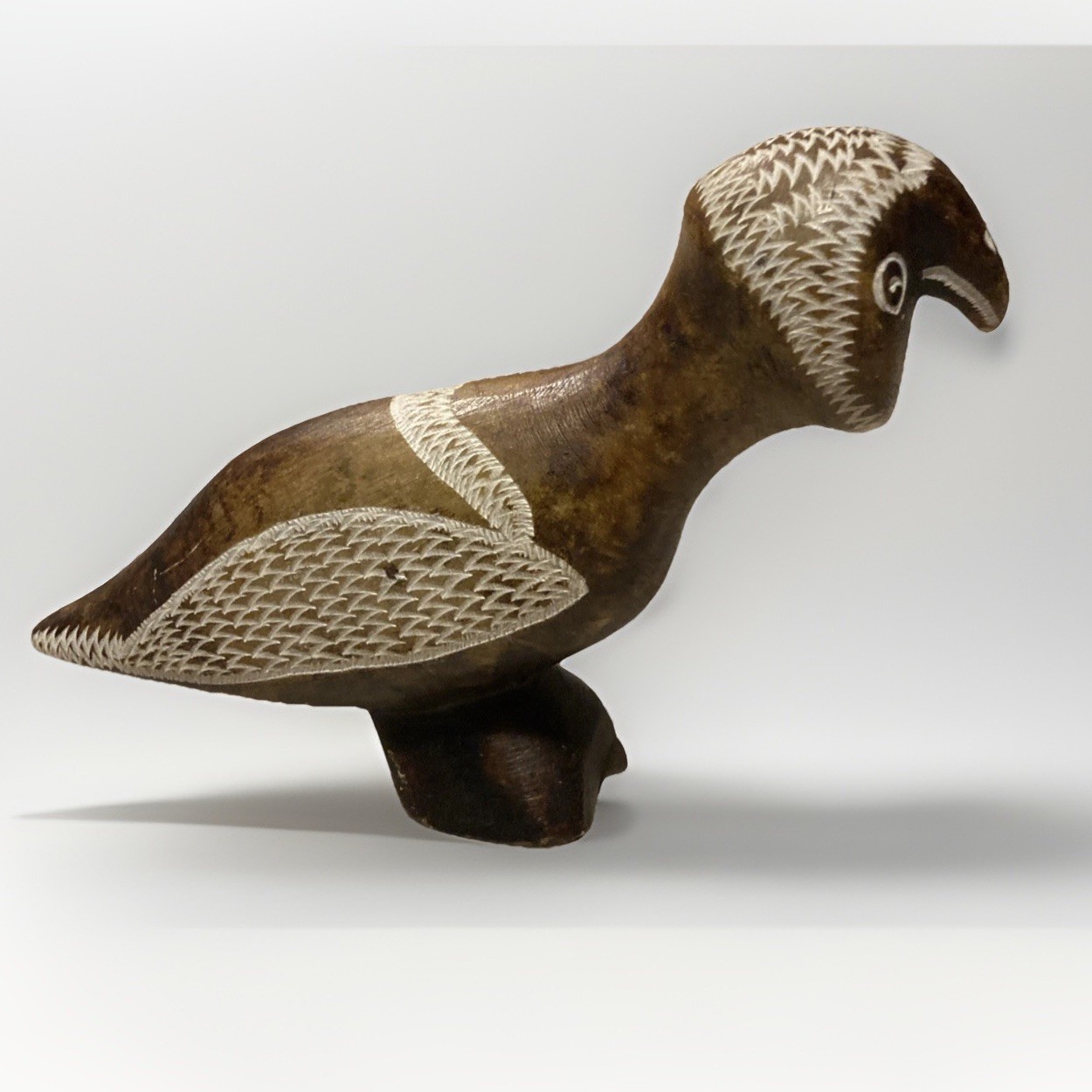 Vintage Hand-Carved Soapstone Tribal Bird Figurine Folk Art Sculpture 6” Vintage Hand-Carved Soapstone Tribal Bird Figurine Folk Art Sculpture 6”