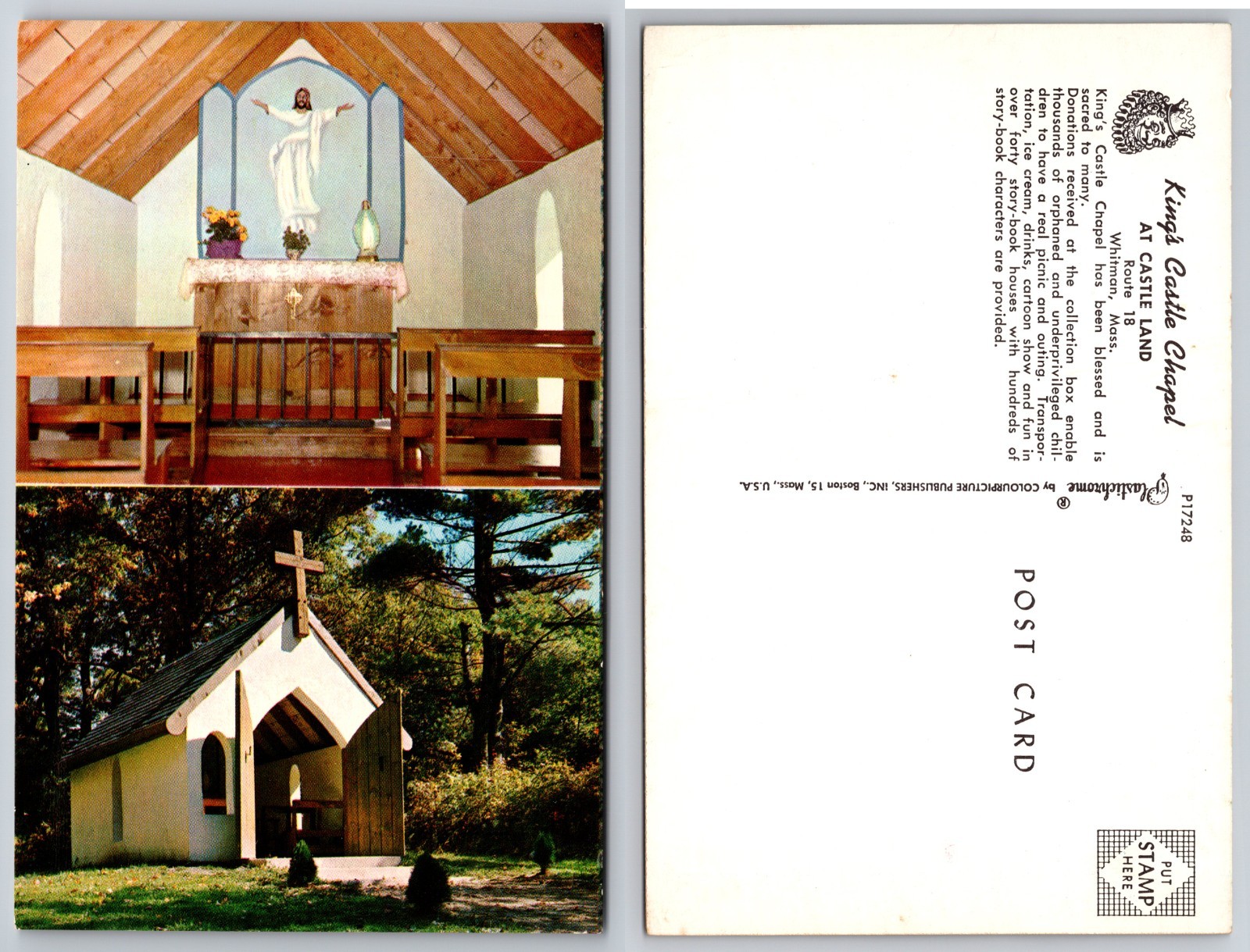Kings Castle Chapel Interior Exterior View Postcard Kings Castle Chapel Interior Exterior View Postcard