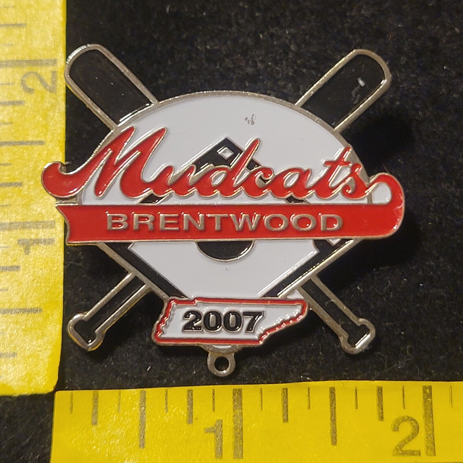 2007 Mudcats Brentwood Tennessee TN Badge Lapel Hat Pin Souvenir baseball