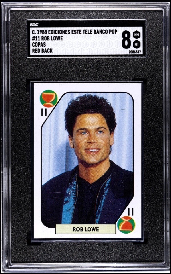 1988 ROB LOWE Trading Card Ediciones Este Tele Banco SGC 8.5 Pop 1 1988 ROB LOWE Trading Card Ediciones Este Tele Banco SGC 8.5 Pop 1