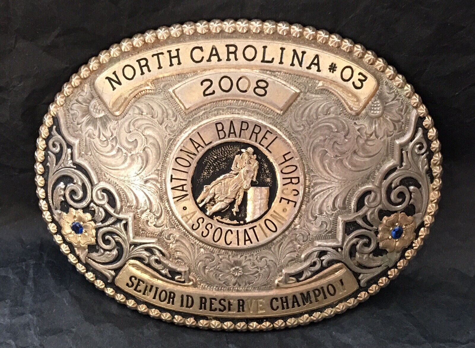 SALE Gist 2008 North Carolina NBHA National Barrels Champion Trophy Belt Buckle
