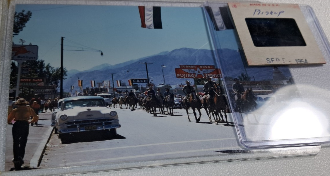 Original 1954 Bishop CA Parade Lawmen & Flying A 35mm Kodachrome Slide & Photo Original 1954 Bishop CA Parade Lawmen & Flying A 35mm Kodachrome Slide & Photo