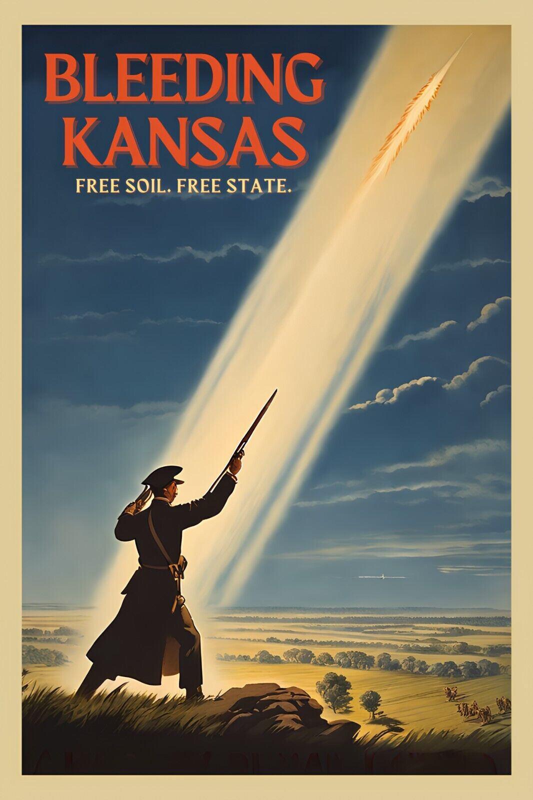 Bleeding Kansas Vintage Civil War Postcard -- NEW   4x6   unposted