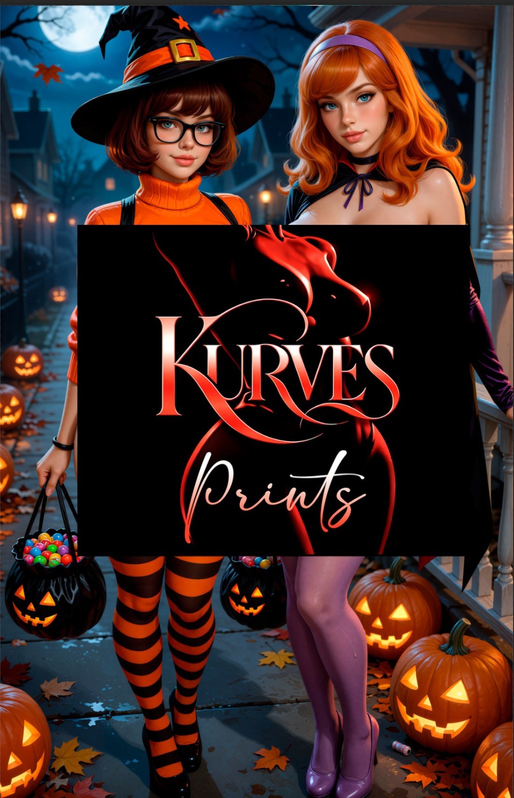 Velma and Daphne Cosplay HALLOWEEN | NOTI | SINGLE COVER PRINT | KURVES COMICS Velma and Daphne Cosplay HALLOWEEN | NOTI | SINGLE COVER PRINT | KURVES COMICS
