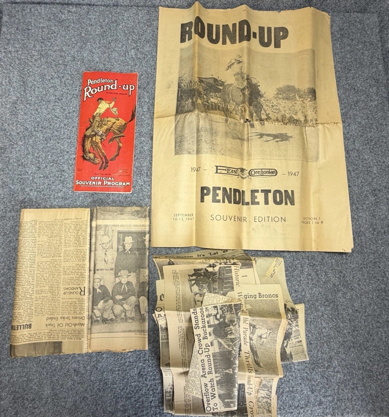 Pendleton Round-Up Vintage (1947) Rodeo Newspaper Souvenir Edition Lot RARE Pendleton Round-Up Vintage (1947) Rodeo Newspaper Souvenir Edition Lot RARE
