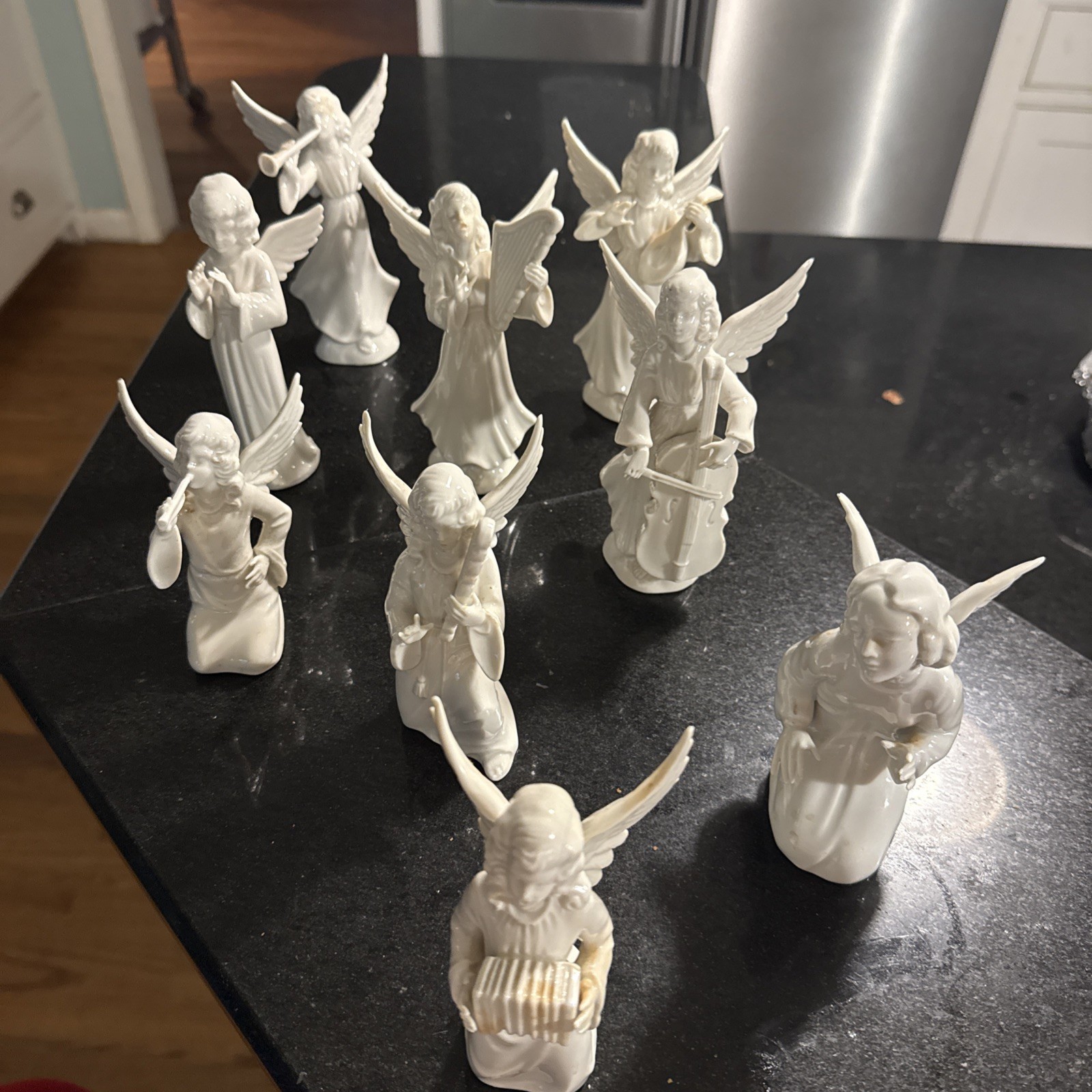 9 Vtg Dresden Germany Porcelain Figurines Set Heavenly Angelic Choir Christmas 9 Vtg Dresden Germany Porcelain Figurines Set Heavenly Angelic Choir Christmas